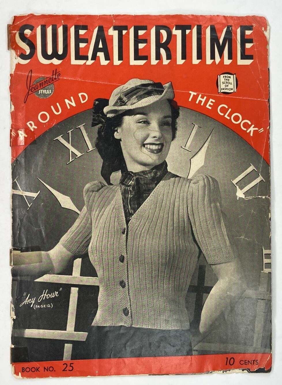 Vintage 1942 Sweatertime Around the Clock Book 25 Knit Crochet Pattern Booklet